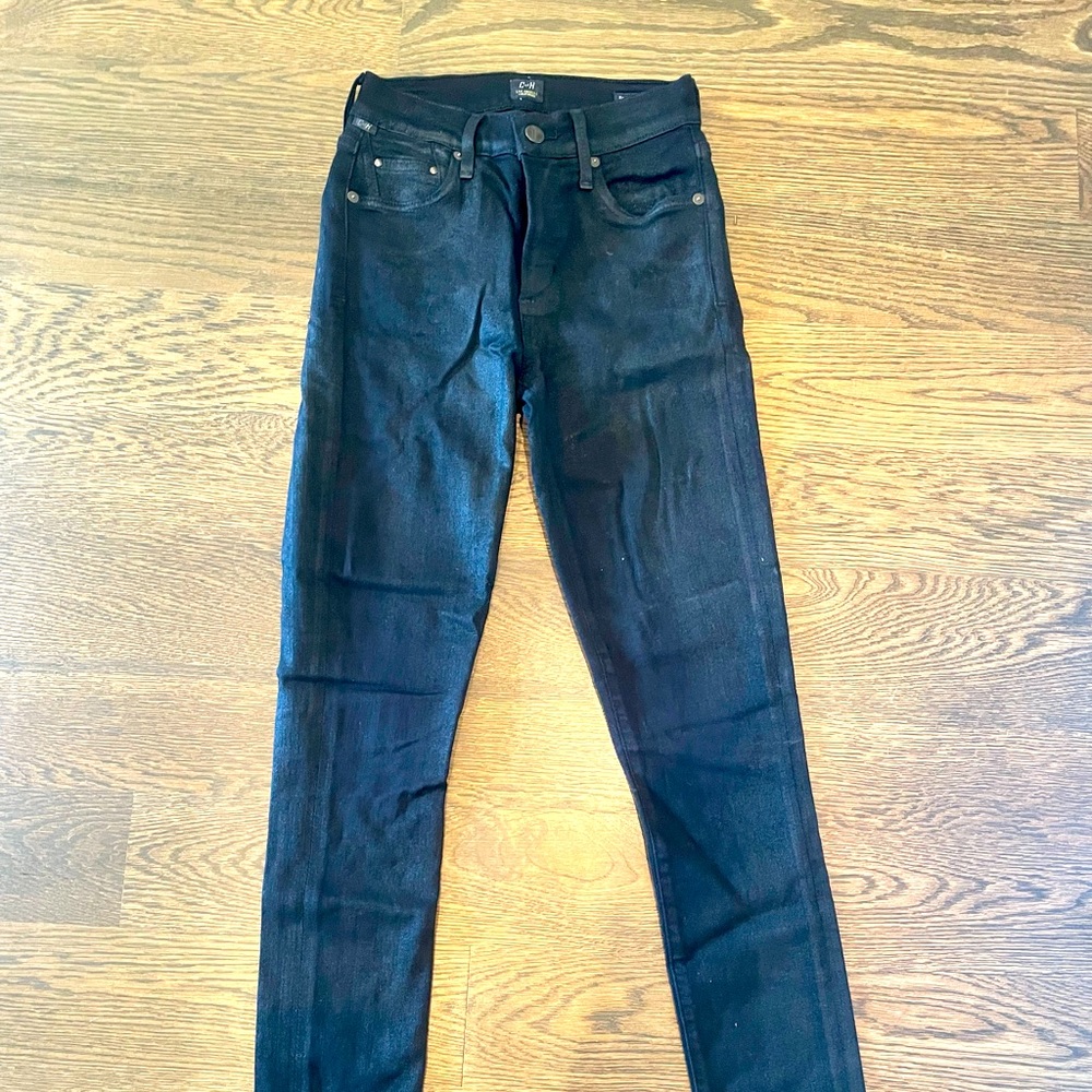 Citizens of Humanity Rocket coated black denim, 24